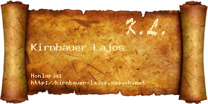 Kirnbauer Lajos névjegykártya